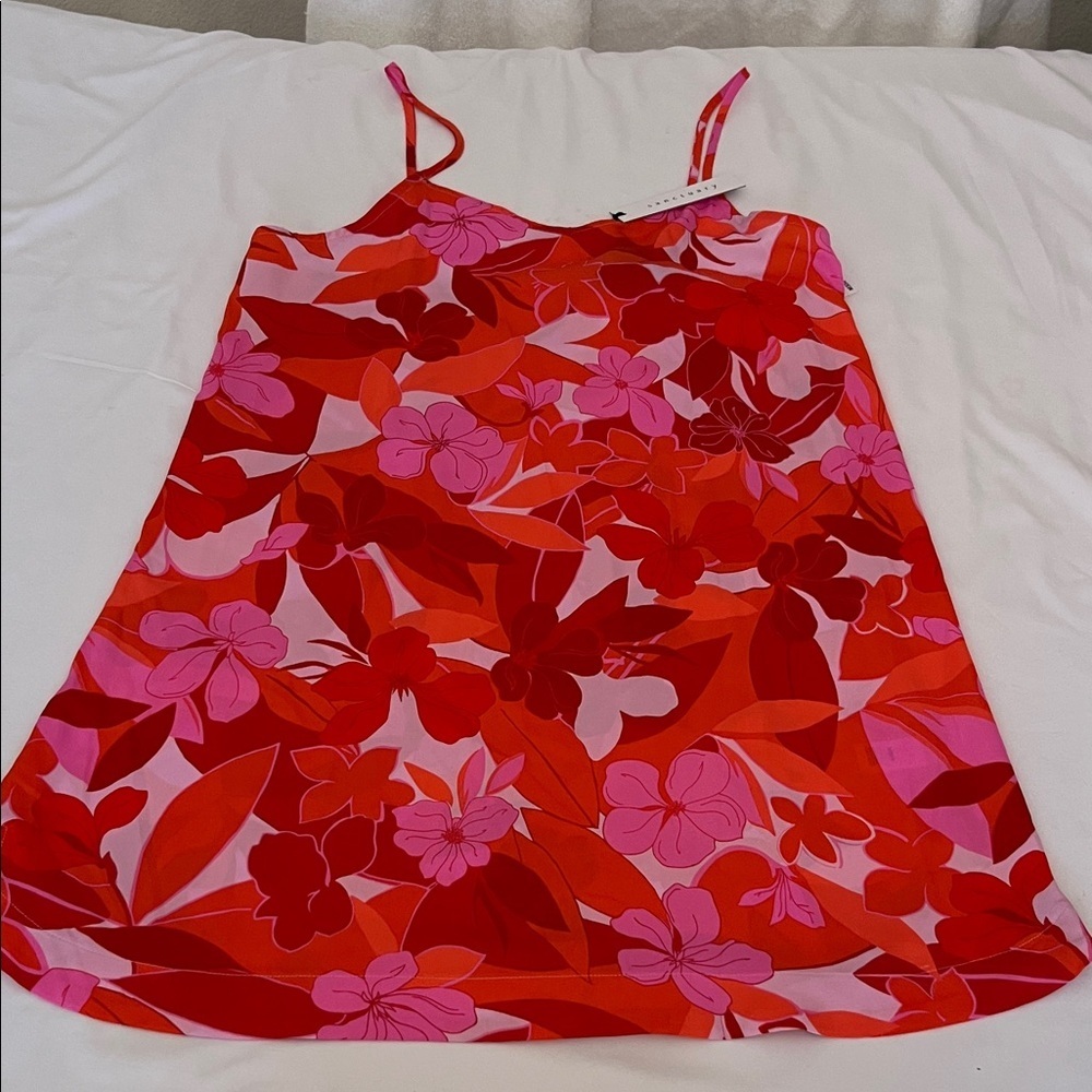 Sanctuary Pink and Orange Floral Slip Tank